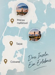 Schematische Illustration: Halbinsel, Taipa und Coloane